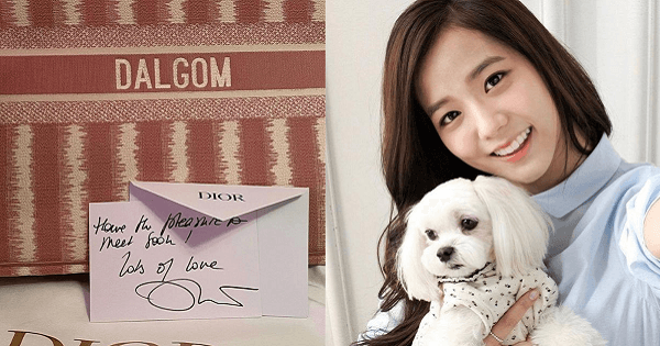 Sướng như cún của Jisoo, được hẳn giám đốc Dior tặng túi thêu tên riêng