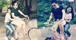 Loạt ảnh của Ngọc Trinh - Vũ Khắc Tiệp thời còn đèo nhau trên xe đạp