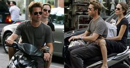 Loạt ảnh Brad Pitt - Angelina Jolie lái xe máy, đi dép lê tại Việt Nam gây sốt trở lại