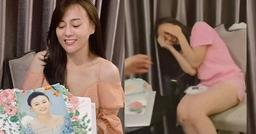 Phương Oanh vỡ oà hạnh phúc khi được ê-kíp "Hương vị tình thân" tổ chức sinh nhật