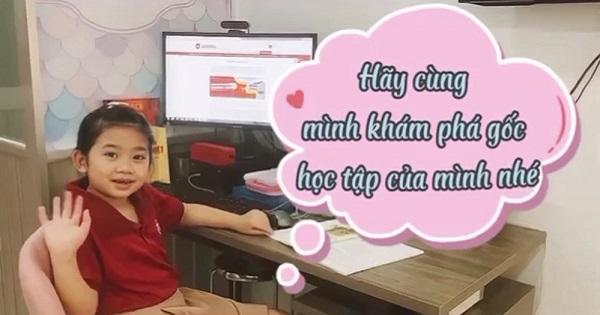Con gái Mai Phương ở tuổi lên 8: Vui vẻ, biết làm clip khoe góc học tập