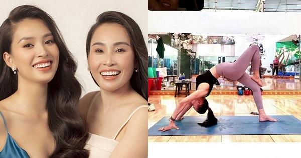 Nhan sắc và vóc dáng săn chắc khó tin của mẹ Hoa hậu Tiểu Vy ở tuổi U50