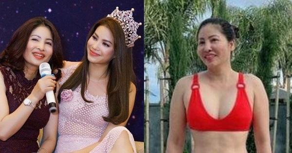 Mẹ ruột U60 của Hoa hậu Phạm Hương diện áo tắm lộ cả múi bụng