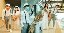 Đôi bạn trẻ chụp ảnh cưới tuyệt đẹp tại đường sắt Cát Linh - Hà Đông