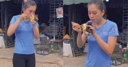 Ăn mì tôm bên thùng rác, Hoa hậu Tiểu Vy vẫn xinh đẹp thu hút mọi ánh nhìn