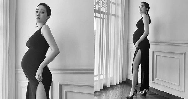 Thót tim nhìn Bảo Thy ôm bụng bầu leo lên đôi giày gót nhọn cao 20cm