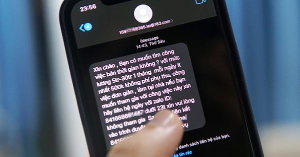 Cảnh báo chiêu lừa tiền núp bóng nhà tuyển dụng nhắn tin trên iPhone