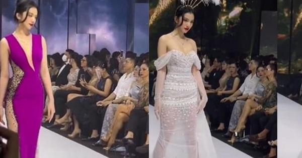 Lệ Quyên chăm chú theo dõi từng bước chân của Cẩm Đan trên sàn catwalk