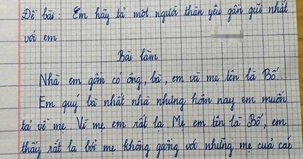 Bài văn "mẹ em tên là Bố" của bé gái tiểu học khiến cư dân mạng nghẹn ngào