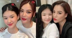 Mẹ con Trương Ngọc Ánh mặc áo dài đón Tết, nhan sắc con gái 13 tuổi lại chiếm sóng