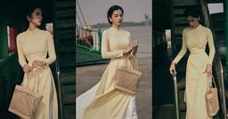 Cẩm Đan xả ảnh mặc áo dài, đẹp, thanh lịch và gợi nhớ đến Tăng Thanh Hà