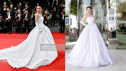 Hương Giang trên thảm đỏ Cannes như cô dâu, netizen tưởng qua Pháp chụp ảnh cưới