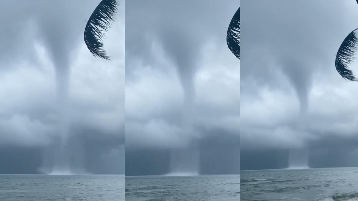 Vòi rồng kích thước cực đại xuất hiện trên biển Phú Quốc