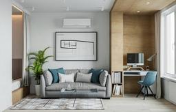 Căn hộ chỉ 38m² nhưng có đến 2 góc làm việc độc lập cho đôi vợ chồng trẻ