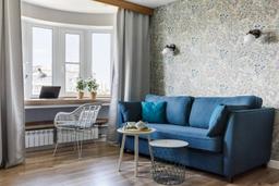 Căn hộ 40m² góc nào cũng xinh và trang nhã với cặp màu xanh lam - xám nhạt