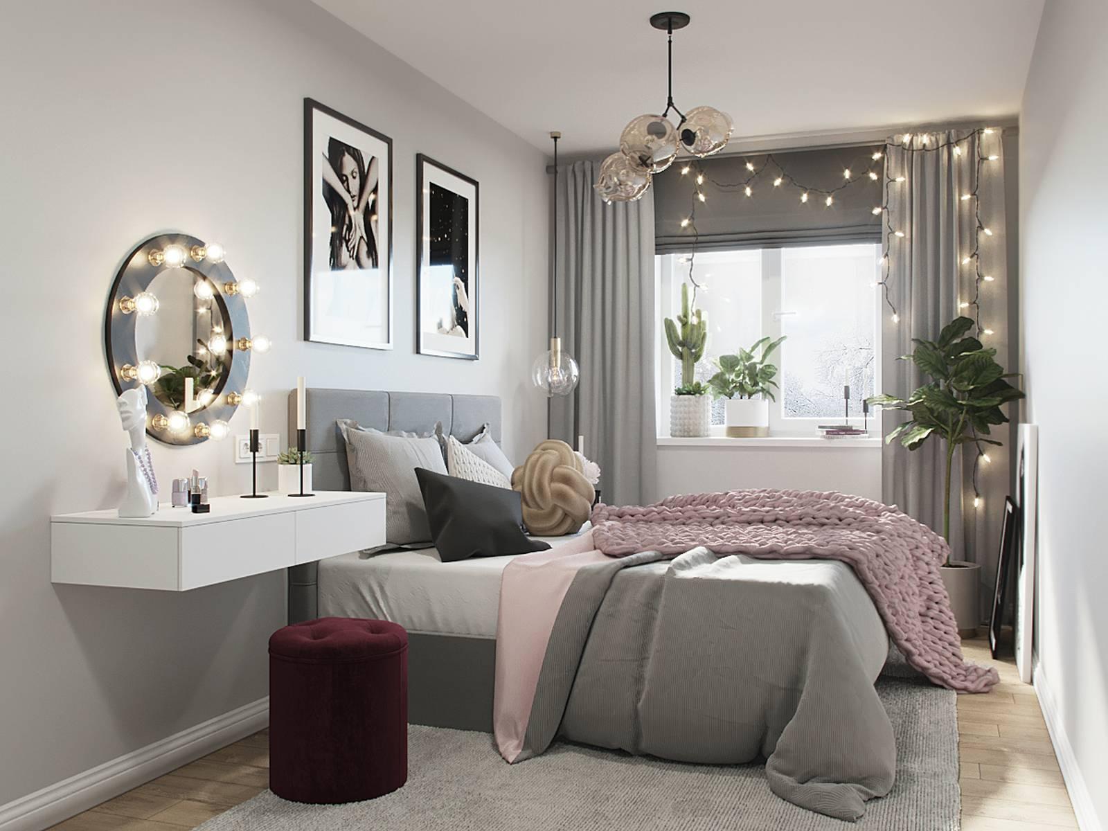 Hồng, xám, đen, đỏ tía - cách phối màu lạ và đẹp trong căn hộ 46m²