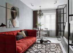 Cải tạo căn hộ 59m² trăm tuổi trở nên hiện đại như mở với gam màu xám - đỏ