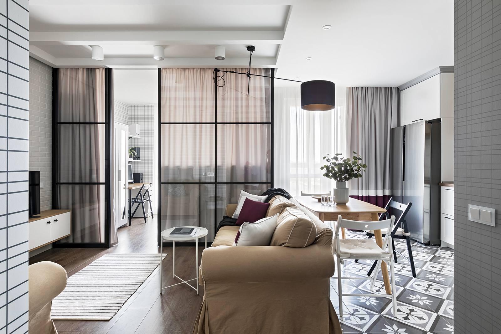 Căn hộ 45m² thanh lịch của cặp vợ chồng son với vách ngăn kính trong suốt