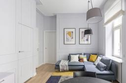 Căn hộ 35m² với gam màu xám thanh lịch, khéo léo sử dụng gương soi để "nhân đôi" diện tích