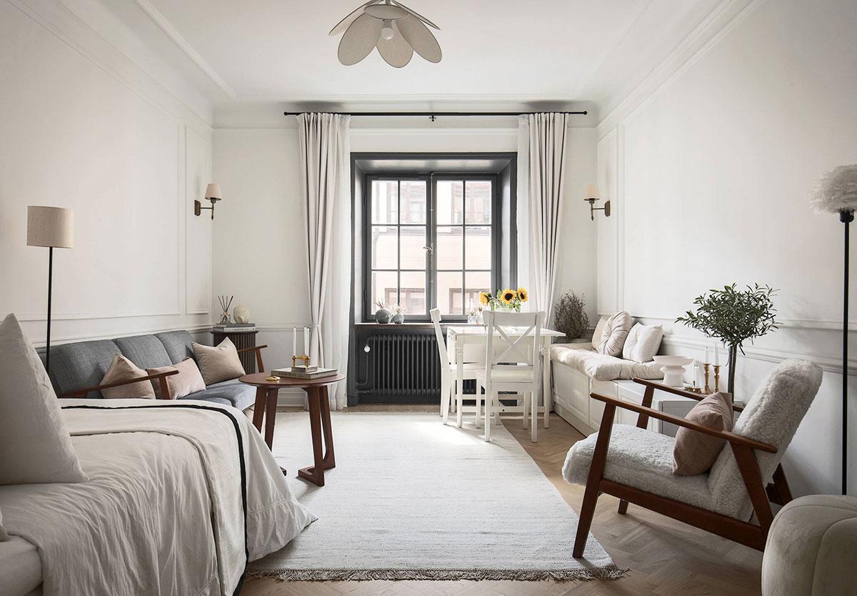 Căn hộ vỏn vẹn 30m² đẹp không góc chết, thêm cả ban công cực chill của nàng độc thân