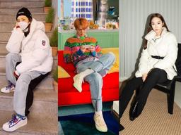 Đa dạng màu sắc với thời trang sao Hàn mùa đông 2020: Người vẫn phối đồ với croptop, người lại diện áo phao bồng bềnh